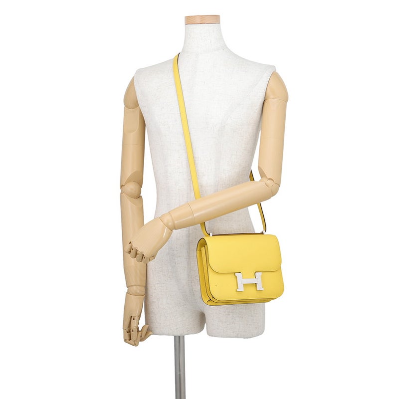 エルメス ショルダーバッグ ミニ コンスタンス3 ミロワール ジョーヌナプル/シルバー金具 エプソン B刻印 HERMES Constance