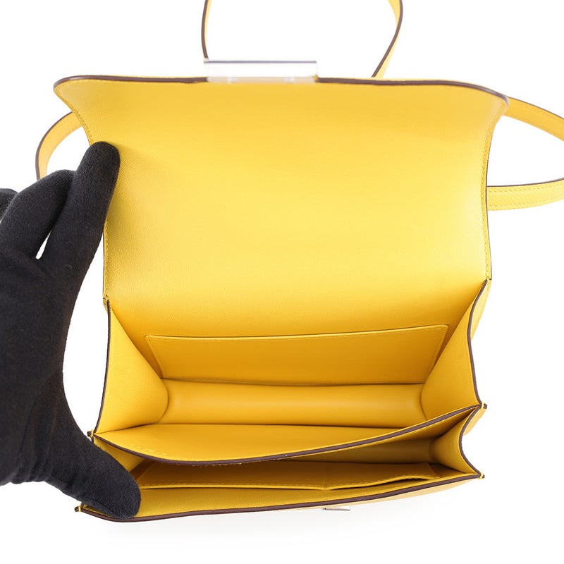 エルメス ショルダーバッグ ミニ コンスタンス3 ミロワール ジョーヌナプル/シルバー金具 エプソン B刻印 HERMES Constance