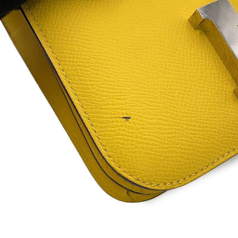 エルメス ショルダーバッグ ミニ コンスタンス3 ミロワール ジョーヌナプル/シルバー金具 エプソン B刻印 HERMES Constance