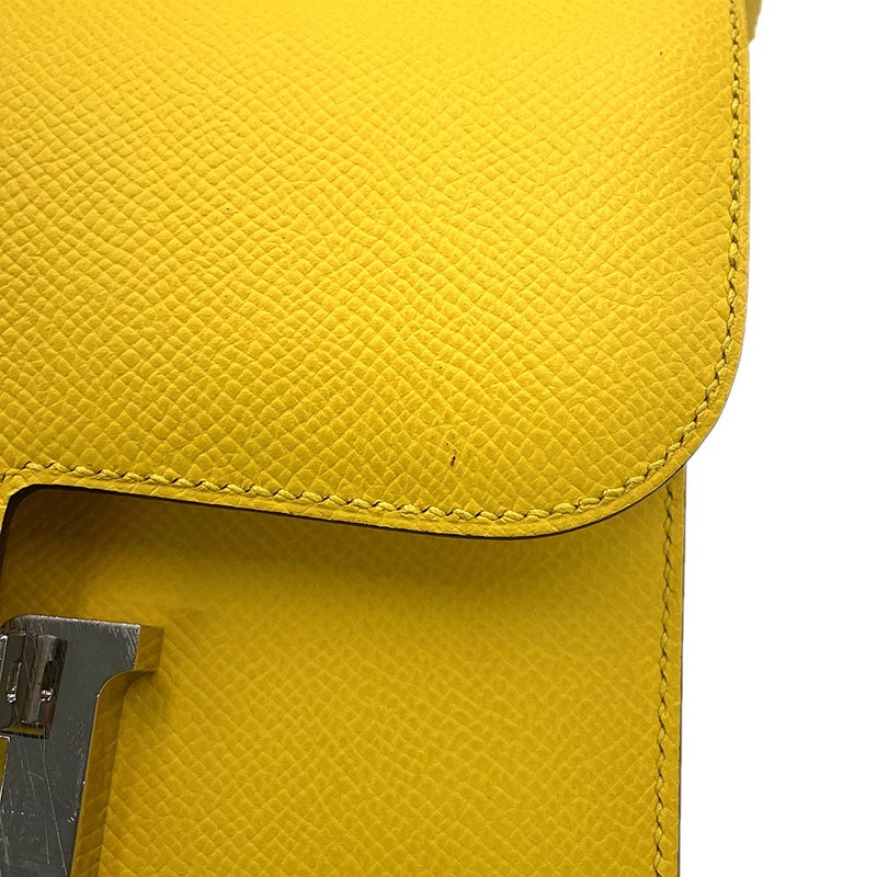 エルメス ショルダーバッグ ミニ コンスタンス3 ミロワール ジョーヌナプル/シルバー金具 エプソン B刻印 HERMES Constance