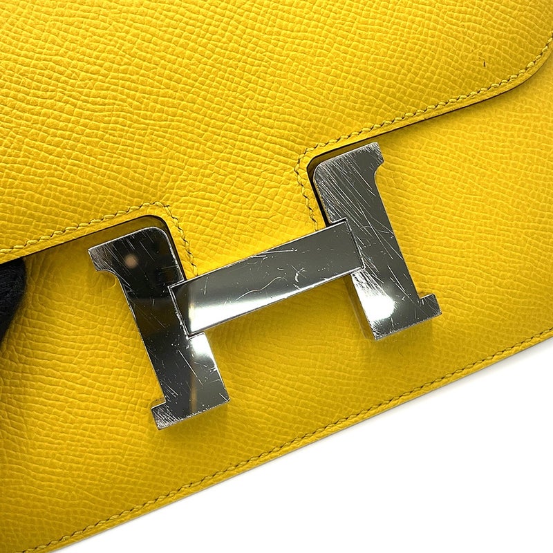 エルメス ショルダーバッグ ミニ コンスタンス3 ミロワール ジョーヌナプル/シルバー金具 エプソン B刻印 HERMES Constance