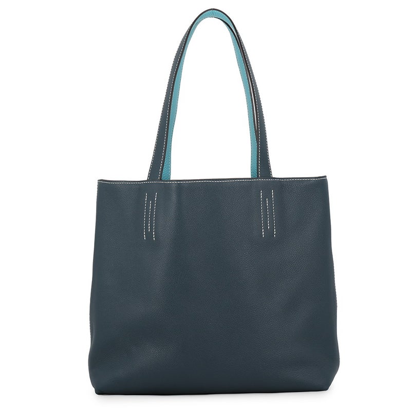 エルメス トートバッグ ドゥブルセンス 28 ブルーアトール/コルヴェール/トリヨンクレマンス/スイフト T刻印 HERMES