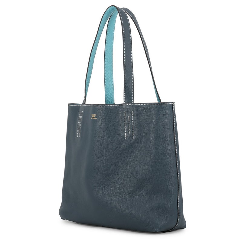 エルメス トートバッグ ドゥブルセンス 28 ブルーアトール/コルヴェール/トリヨンクレマンス/スイフト T刻印 HERMES