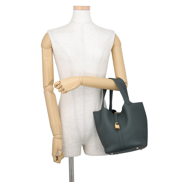 エルメス ハンドバッグ ピコタンロックMM ヴェールマングローブ/ゴールド金具 トリヨンクレマンス K刻印 HERMES トートバッグ