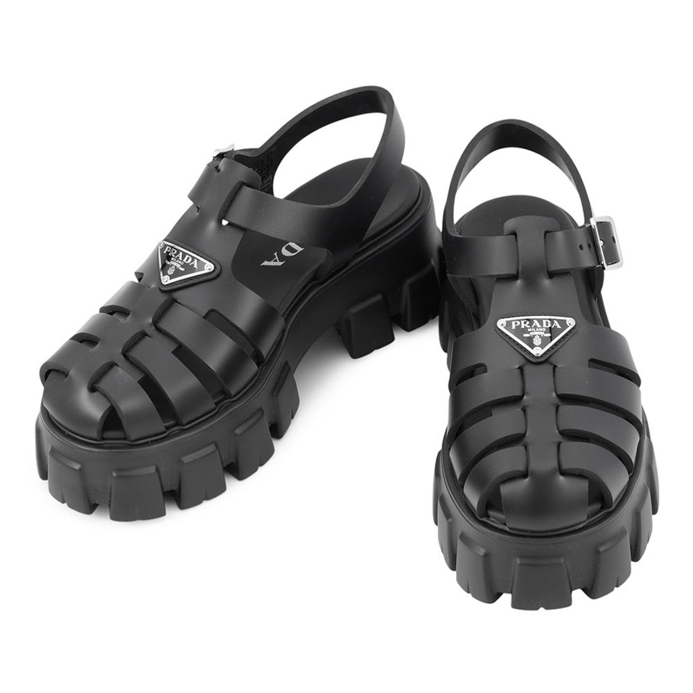 【PRADA】37サイズ　モノリス　ラバーサンダル プラダ サンダル モノリス ラバー レディースサイズ37 1X853M PRADA 靴