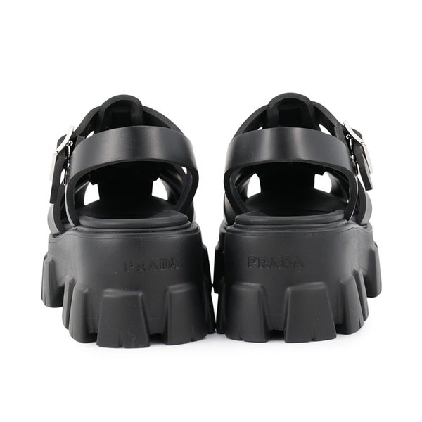 プラダ サンダル モノリス ラバー レディースサイズ37 1X853M PRADA 靴 黒