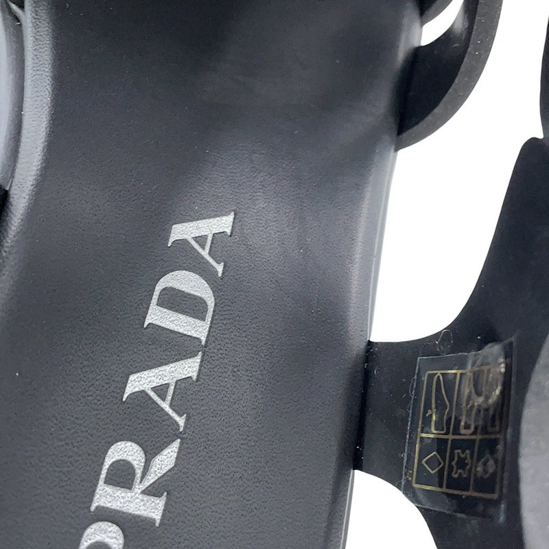 プラダ サンダル モノリス ラバー レディースサイズ37 1X853M PRADA 靴 黒