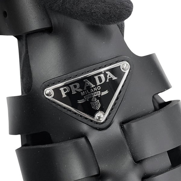 プラダ サンダル モノリス ラバー レディースサイズ37 1X853M PRADA 靴 黒