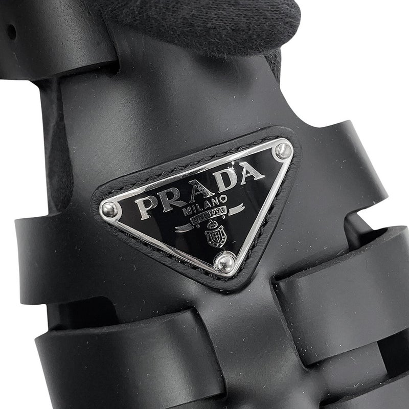 プラダ サンダル モノリス ラバー レディースサイズ37 1X853M PRADA 靴 黒