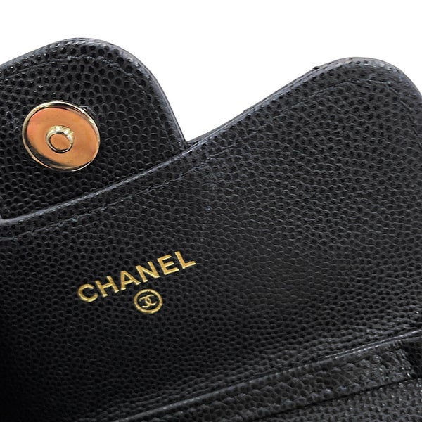 シャネル チェーンウォレット マトラッセ ココマーク ミニ キャビアスキン AP0238 CHANEL 財布 黒