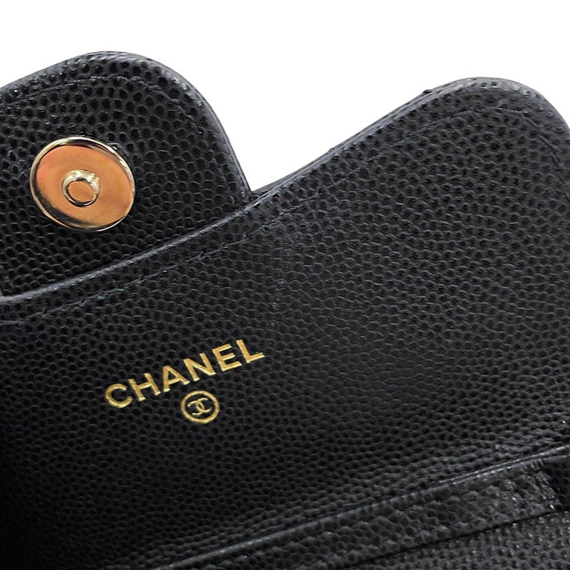 シャネル チェーンウォレット マトラッセ ココマーク ミニ キャビアスキン AP0238 CHANEL 財布 黒