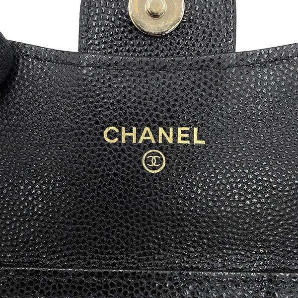 シャネル チェーンウォレット マトラッセ ココマーク ミニ キャビアスキン AP0238 CHANEL 財布 黒
