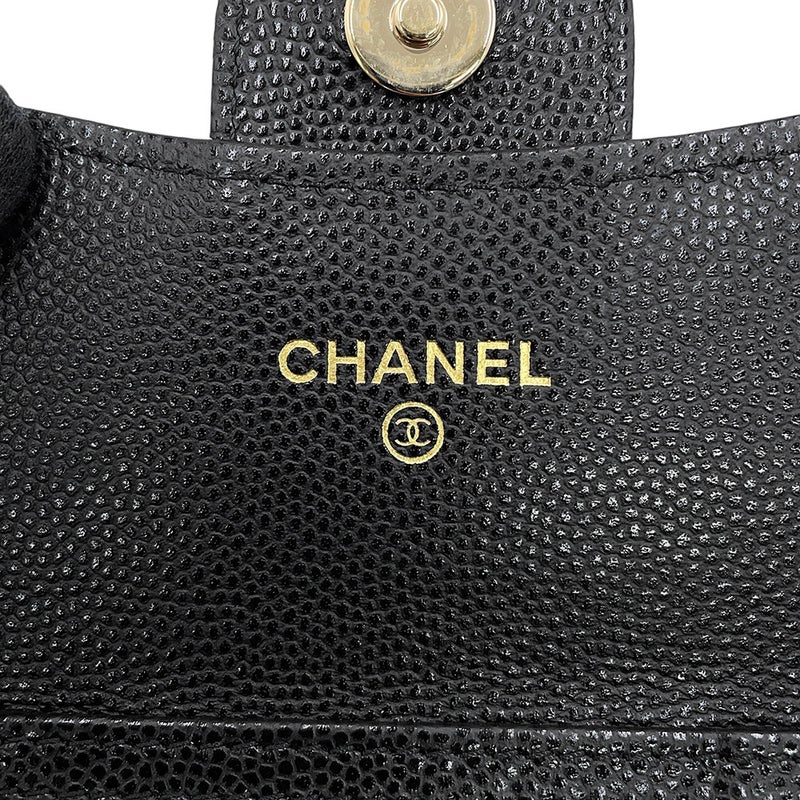 シャネル チェーンウォレット マトラッセ ココマーク ミニ キャビアスキン AP0238 CHANEL 財布 黒