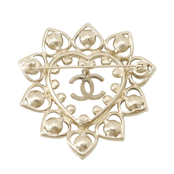 シャネル ブローチ ココマーク ハート ラインストーン フェイクパール カラーストーン メタル A19B CHANEL アクセサリー