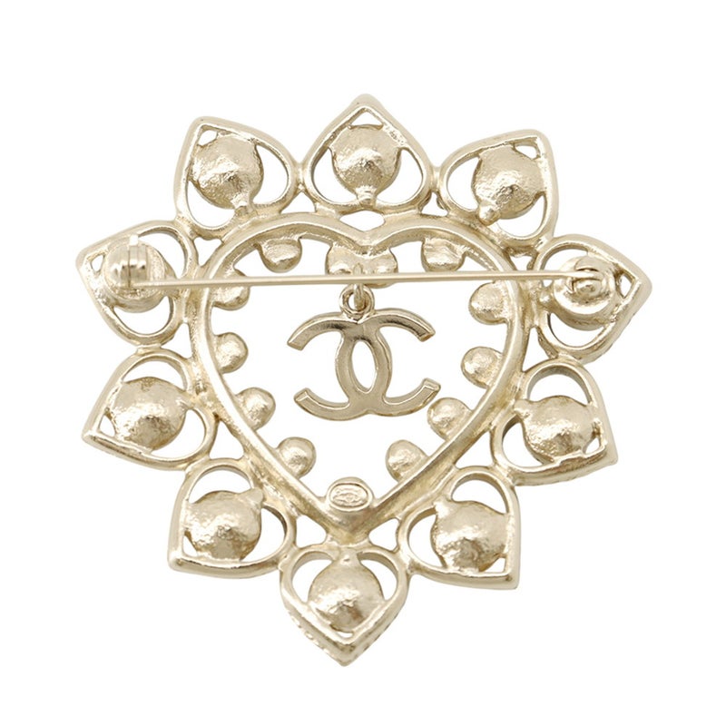 シャネル ブローチ ココマーク ハート ラインストーン フェイクパール カラーストーン メタル A19B CHANEL アクセサリー