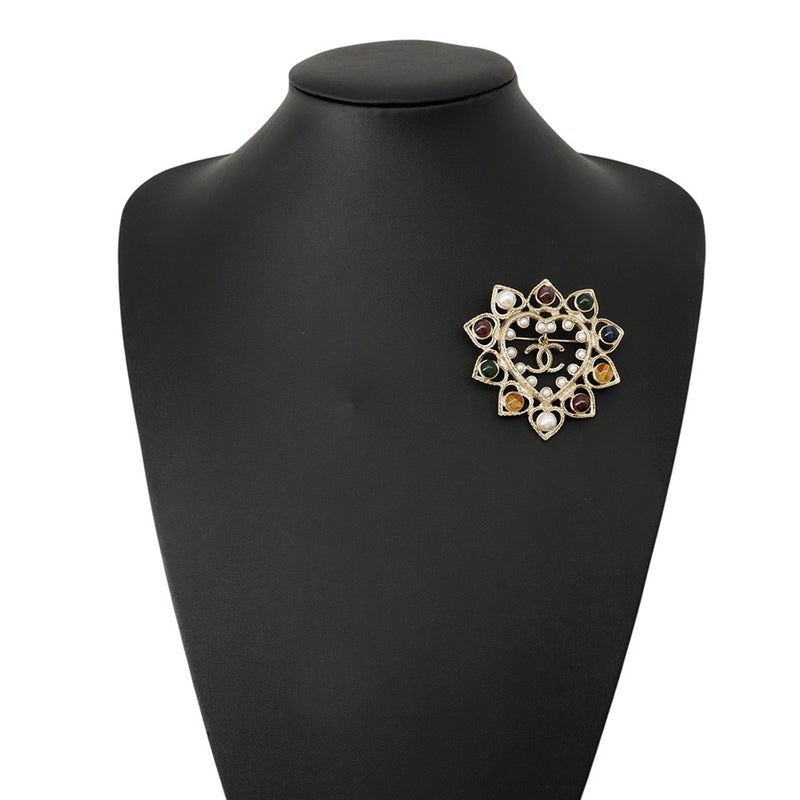 シャネル ブローチ ココマーク ハート ラインストーン フェイクパール カラーストーン メタル A19B CHANEL アクセサリー