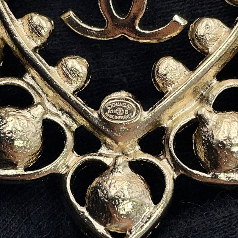 シャネル ブローチ ココマーク ハート ラインストーン フェイクパール カラーストーン メタル A19B CHANEL アクセサリー