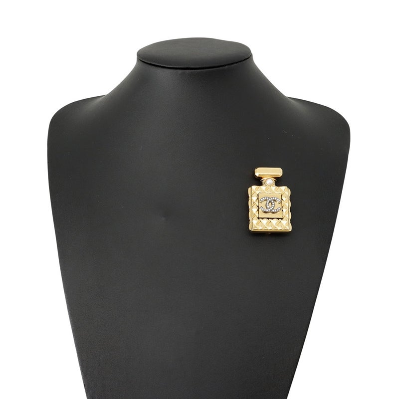 シャネル ブローチ ココマーク 香水瓶モチーフ ラインストーン フェイクパール メタル F20A CHANEL アクセサリー