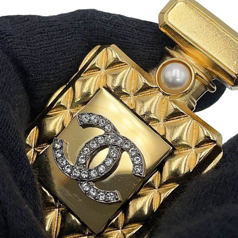 シャネル ブローチ ココマーク 香水瓶モチーフ ラインストーン フェイクパール メタル F20A CHANEL アクセサリー