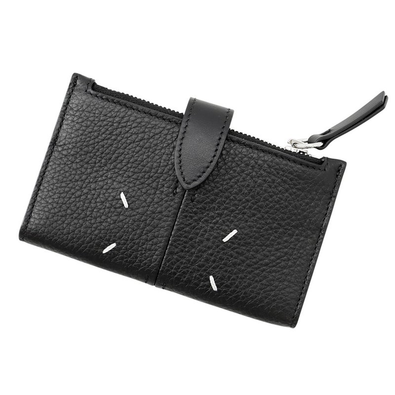 メゾンマルジェラ カードケース  4ステッチ ジップカードホルダー カーフレザー SA2VX0009 Maison Margiela 財布 黒