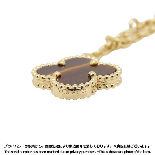 ヴァンクリーフ&アーペル ネックレス マジック アルハンブラ 6モチーフ カーネリアン/タイガーズアイ K18YGイエローゴールド VCARN5JP00