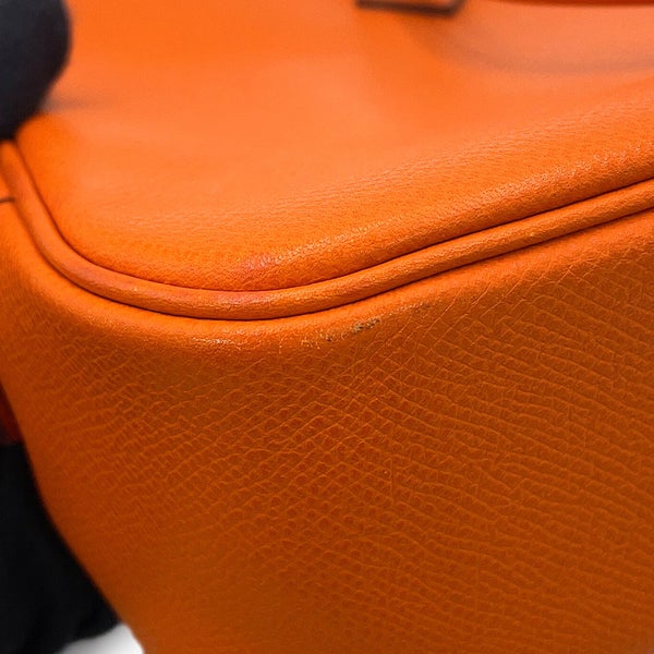 エルメス ハンドバッグ プリュム エラン28 オレンジ/シルバー金具 エプソン □I刻印