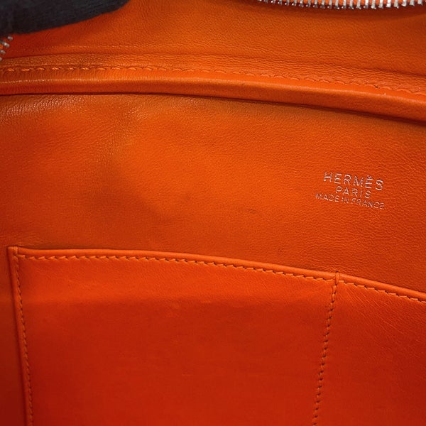エルメス ハンドバッグ プリュム エラン28 オレンジ/シルバー金具 エプソン □I刻印