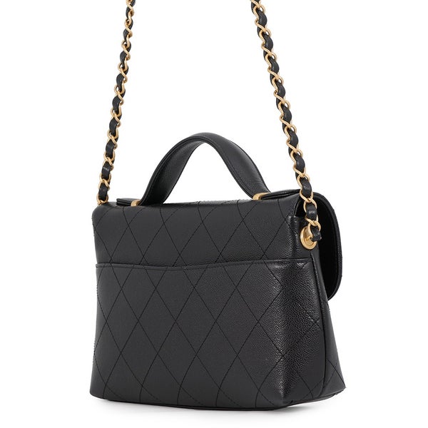 シャネル チェーンショルダーバッグ マトラッセ ココマーク キャビアスキン CHANEL 黒 2way