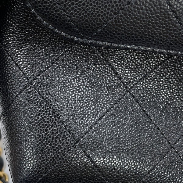 シャネル チェーンショルダーバッグ マトラッセ ココマーク キャビアスキン CHANEL 黒 2way