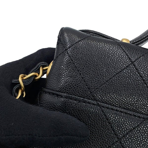 シャネル チェーンショルダーバッグ マトラッセ ココマーク キャビアスキン CHANEL 黒 2way