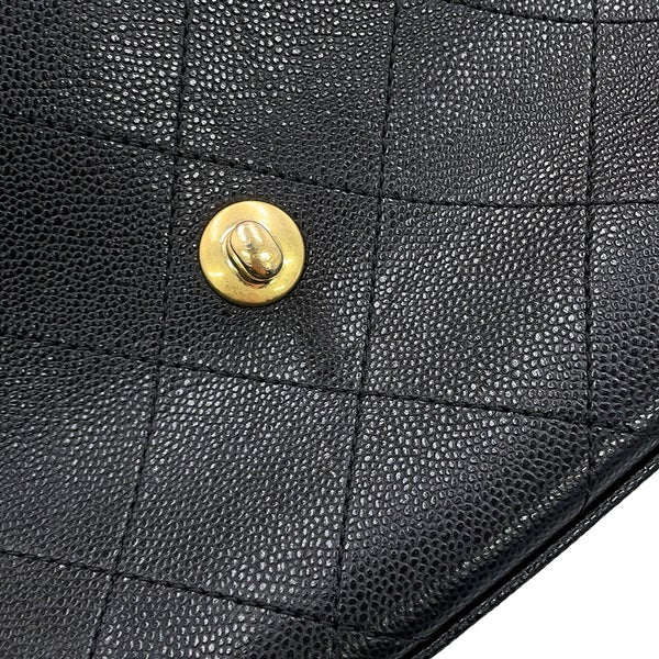 シャネル チェーンショルダーバッグ マトラッセ ココマーク キャビアスキン CHANEL 黒 2way