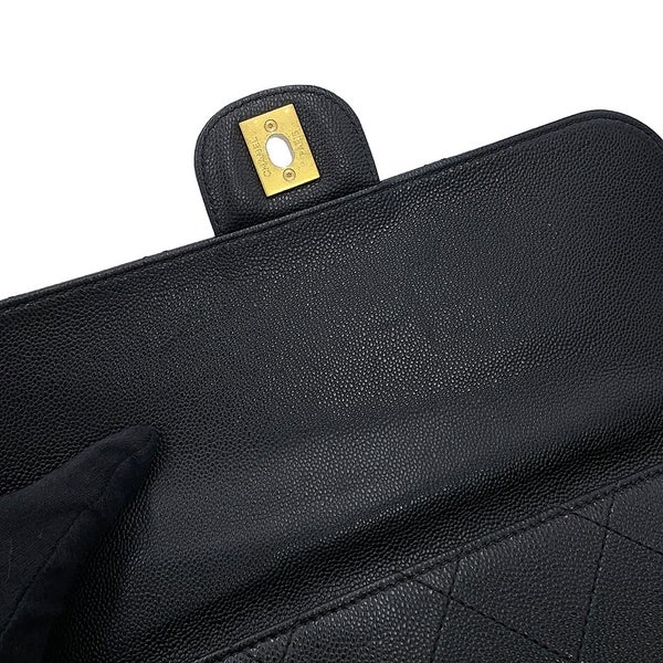 シャネル チェーンショルダーバッグ マトラッセ ココマーク キャビアスキン CHANEL 黒 2way