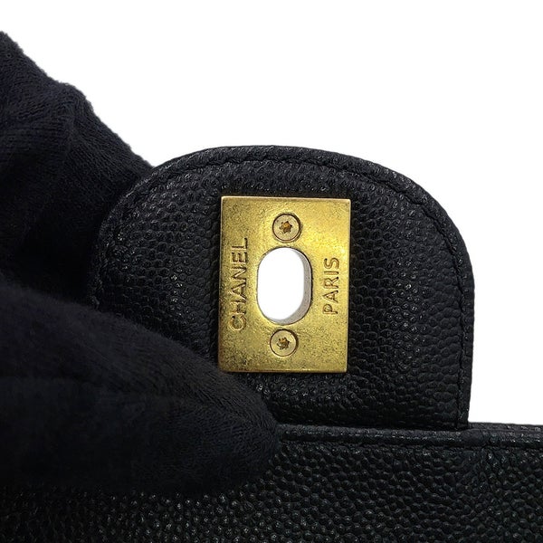 シャネル チェーンショルダーバッグ マトラッセ ココマーク キャビアスキン CHANEL 黒 2way