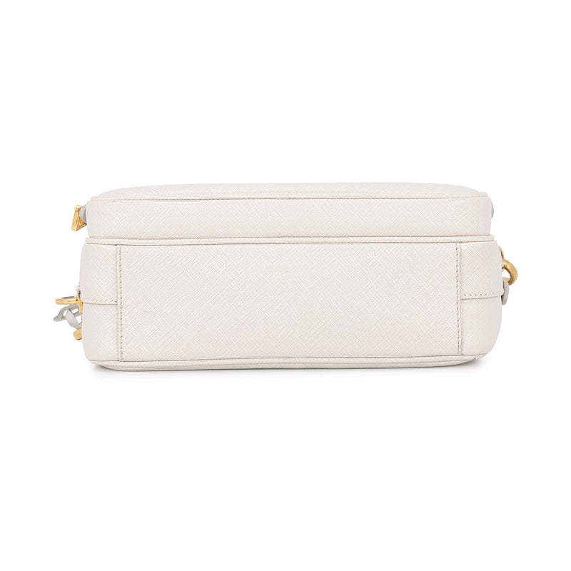 プラダ ショルダーバッグ サフィアーノレザー トライアングルロゴ カメラバッグ BT1010 PRADA バッグ 白