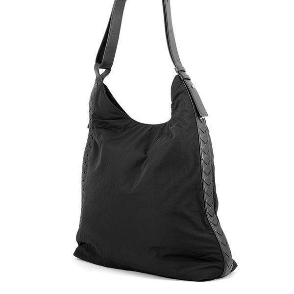 ボッテガヴェネタ ショルダーバッグ イントレチャート クロスボード ホーボーバッグ ナイロン 776221 BOTTEGA VENETA 黒