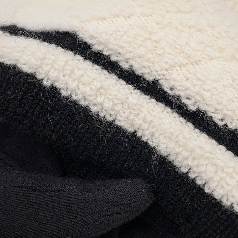 シャネル ニット帽 ココマーク カシミヤ CHANEL 帽子 黒 白