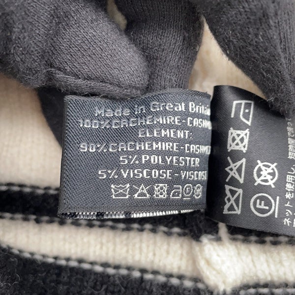 シャネル ニット帽 ココマーク カシミヤ CHANEL 帽子 黒 白