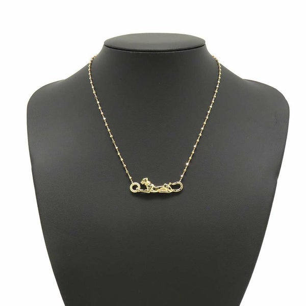 カルティエ ネックレス パンテール ドゥ ダイヤ 19P 計0.07ct ツァボライトガーネット 1P K18YG ブラックラッカー