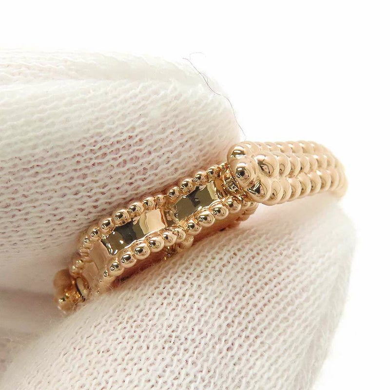 ヴァンクリーフ&アーペル リング ヴィンテージ アルハンブラ リバーシブル カーネリアン ダイヤ 1P ギヨシェ K18PG サイズ54 指輪