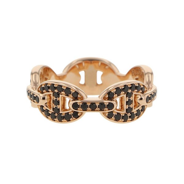 エルメス リング シェーヌダンクル アンシェネPM ブラックスピネル K18PG リングサイズ52 HERMES ジュエリー