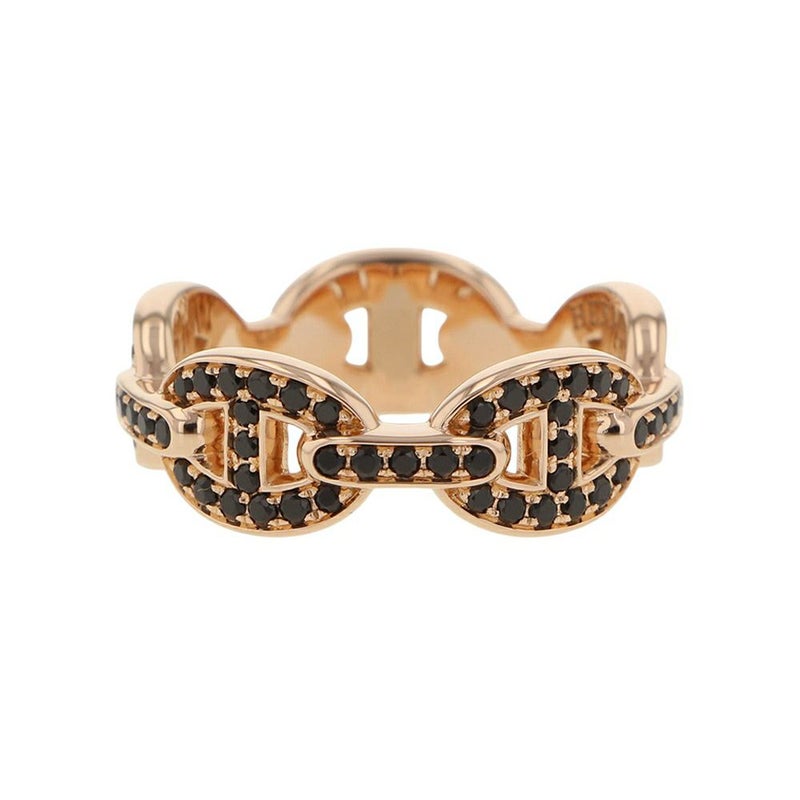 エルメス リング シェーヌダンクル アンシェネPM ブラックスピネル K18PG リングサイズ52 HERMES ジュエリー