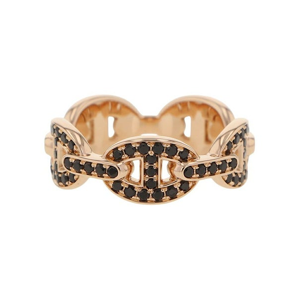 エルメス リング シェーヌダンクル アンシェネPM ブラックスピネル K18PG リングサイズ52 HERMES ジュエリー