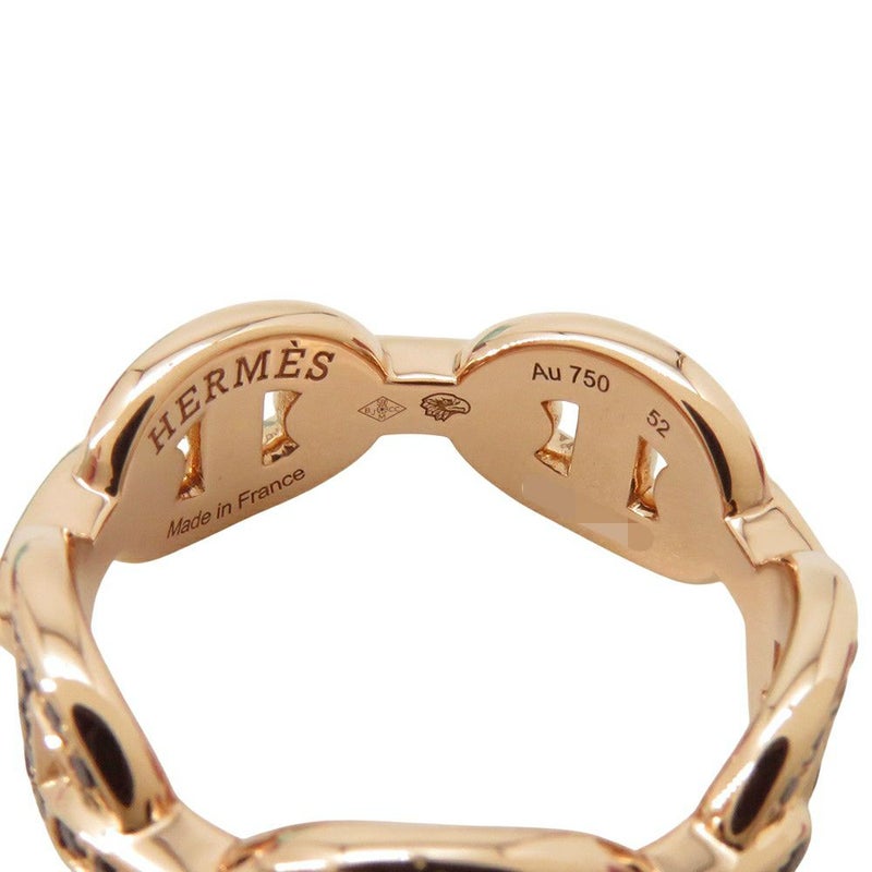エルメス リング シェーヌダンクル アンシェネPM ブラックスピネル K18PG リングサイズ52 HERMES ジュエリー