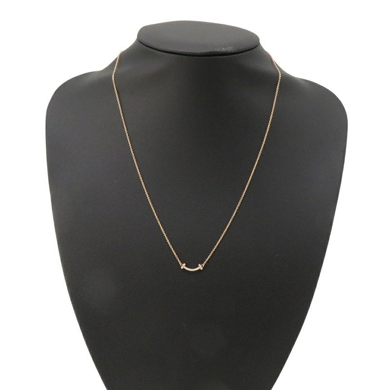 ティファニー ネックレス Tスマイル ミニ ダイヤ 計 0.03ct K18PGピンクゴールド 62617772 Tiffany&Co. ペンダント ジュエリー