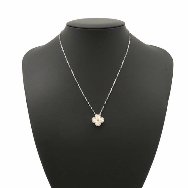 ヴァンクリーフ&アーペル ネックレス ヴィンテージ アルハンブラ ギヨシェ ダイヤ 1P K18WG/K18PG VCARPNTH00 2024年ホリデー限定