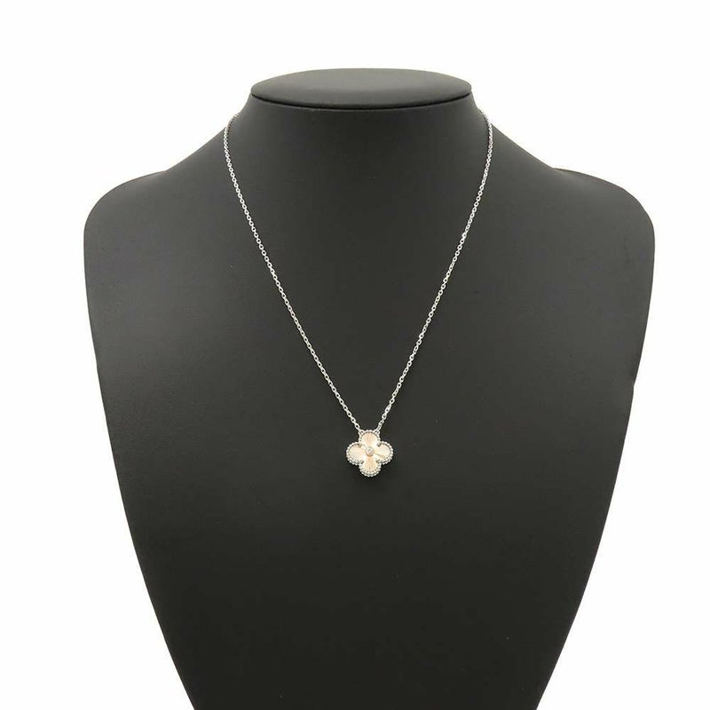 ヴァンクリーフ&アーペル ネックレス ヴィンテージ アルハンブラ ギヨシェ ダイヤ 1P K18WG/K18PG VCARPNTH00 2024年ホリデー限定