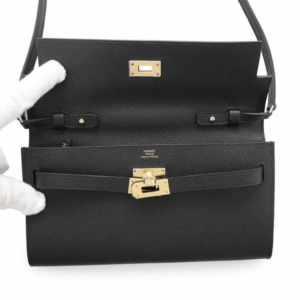 エルメス ケリーウォレット ロング トゥーゴー ブラック/ゴールド金具 エプソン B刻印 HERMES 黒