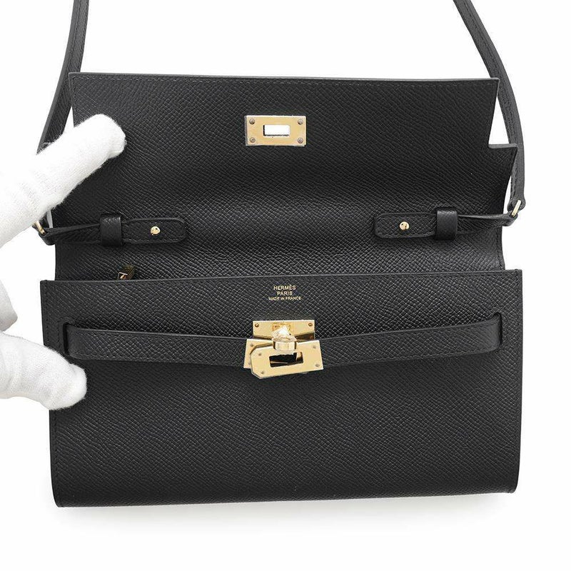 エルメス ケリーウォレット ロング トゥーゴー ブラック/ゴールド金具 エプソン B刻印 HERMES 黒