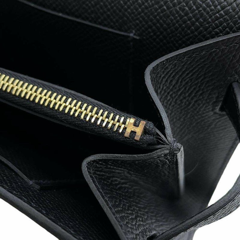 エルメス ケリーウォレット ロング トゥーゴー ブラック/ゴールド金具 エプソン B刻印 HERMES 黒