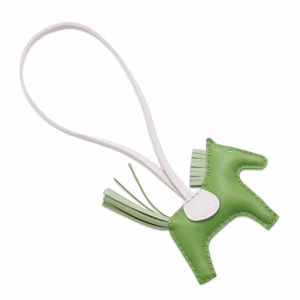 エルメス バッグチャーム ロデオ PM ヴェールユッカ/ヴェールクリケット/モーヴペール ラムスキン B刻印 HERMES チャーム